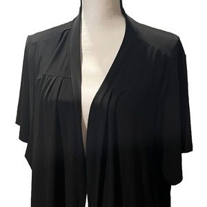 Avenue Black Cardigan 26/28 Plus Size Short Sleeve Flowy LightWeight Comfortable